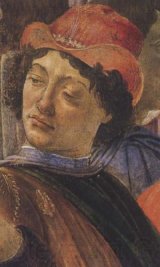 Sandro Botticelli Personage wearing a green mantle third in the group on the left